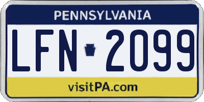 PA license plate LFN2099
