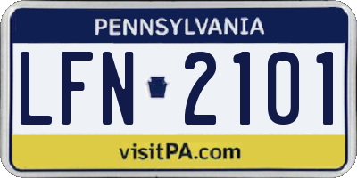 PA license plate LFN2101