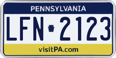 PA license plate LFN2123
