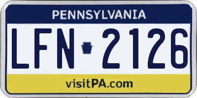 PA license plate LFN2126