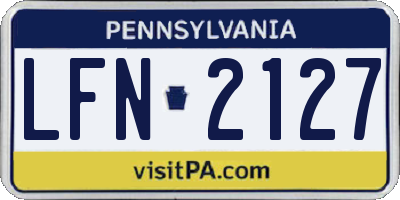 PA license plate LFN2127