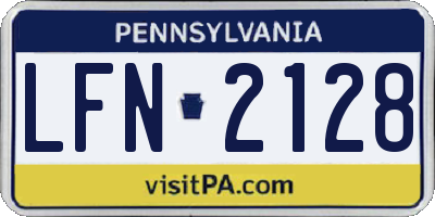 PA license plate LFN2128