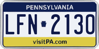 PA license plate LFN2130