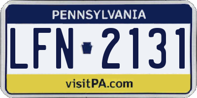PA license plate LFN2131