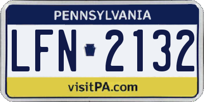 PA license plate LFN2132