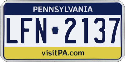 PA license plate LFN2137