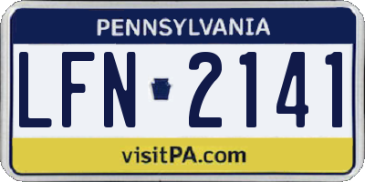 PA license plate LFN2141