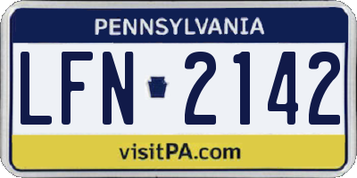 PA license plate LFN2142