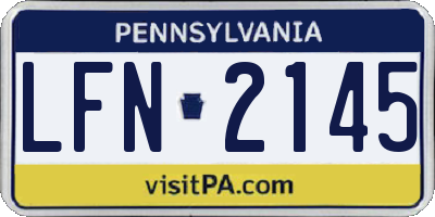 PA license plate LFN2145