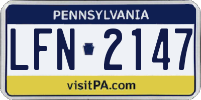 PA license plate LFN2147