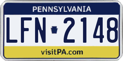 PA license plate LFN2148