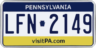 PA license plate LFN2149