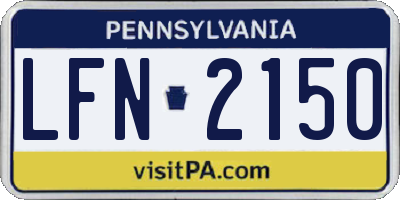 PA license plate LFN2150