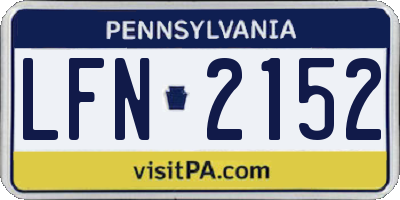 PA license plate LFN2152