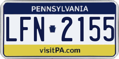 PA license plate LFN2155