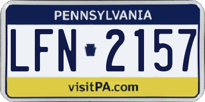 PA license plate LFN2157