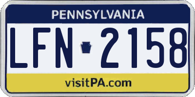 PA license plate LFN2158