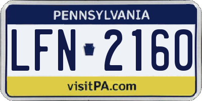 PA license plate LFN2160
