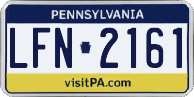 PA license plate LFN2161
