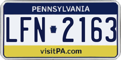 PA license plate LFN2163