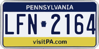 PA license plate LFN2164