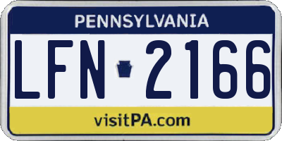 PA license plate LFN2166
