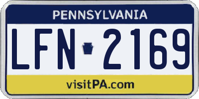 PA license plate LFN2169