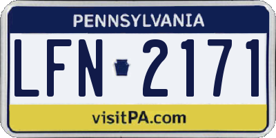 PA license plate LFN2171