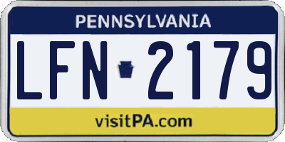 PA license plate LFN2179