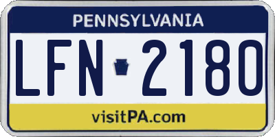 PA license plate LFN2180