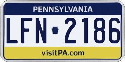 PA license plate LFN2186