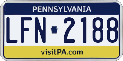 PA license plate LFN2188