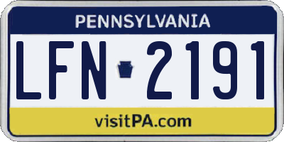 PA license plate LFN2191
