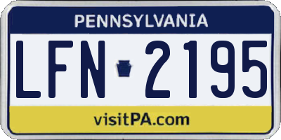 PA license plate LFN2195