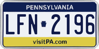 PA license plate LFN2196
