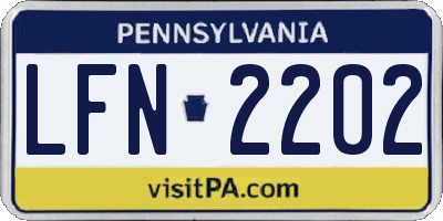 PA license plate LFN2202