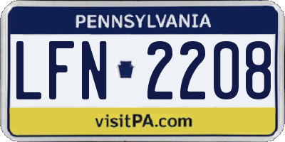 PA license plate LFN2208