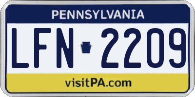 PA license plate LFN2209