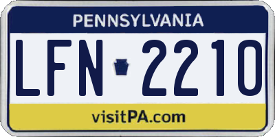 PA license plate LFN2210