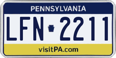 PA license plate LFN2211