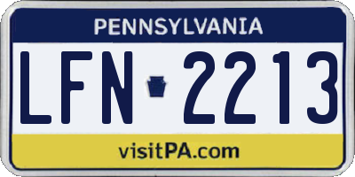 PA license plate LFN2213