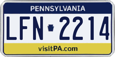 PA license plate LFN2214