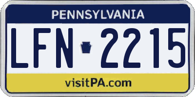 PA license plate LFN2215