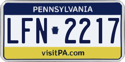 PA license plate LFN2217