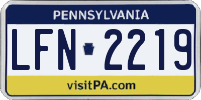 PA license plate LFN2219