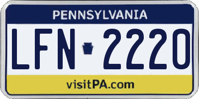 PA license plate LFN2220