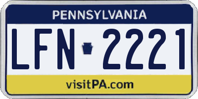 PA license plate LFN2221