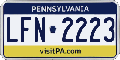 PA license plate LFN2223
