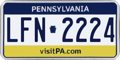 PA license plate LFN2224
