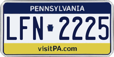 PA license plate LFN2225